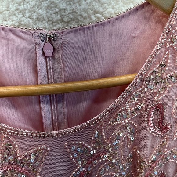 Pisarro Nights Dusty Pink Sequin Short Sleeve Minidress Size XS - Picture 4 of 5